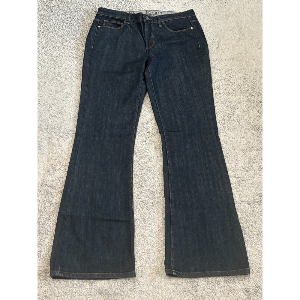 Calvin Klein Shape Jeans Womens 31/12 Flare Leg Dark Wash Blue Denim Casual